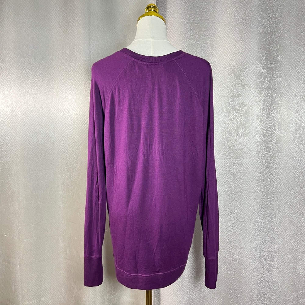 Athleta Purple Tulip Hem Crewneck Sweatshirt Womens Size LT Large Tall Raglan - Picture 5 of 10